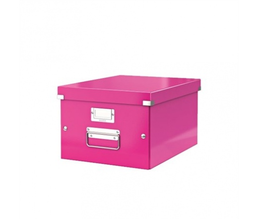 Leitz Irattároló doboz, A4, lakkfényű, Rózsaszín