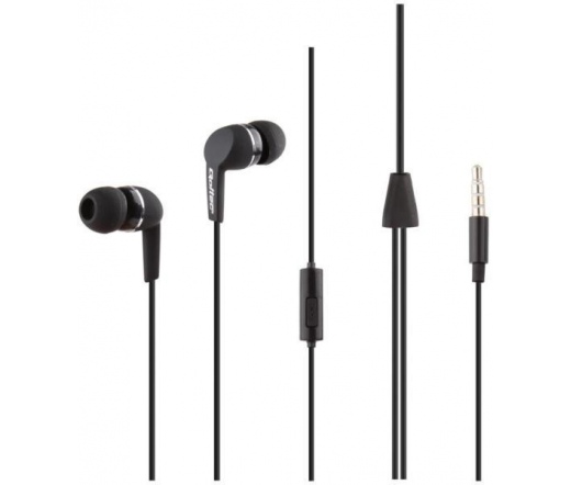 Qoltec 50802 fekete mikrofonos in-ear fülhallgató