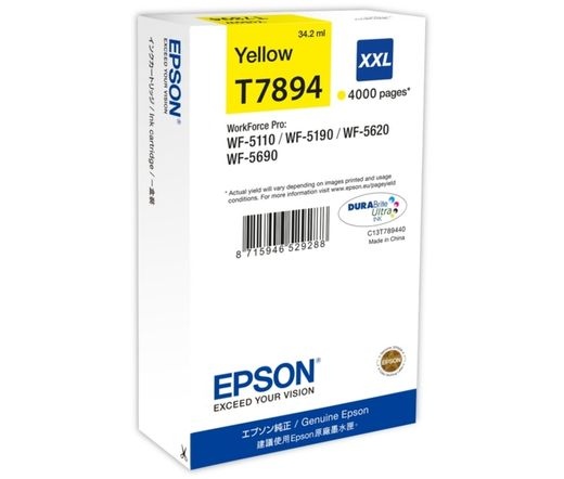 Epson T7894 Ink Cartridge XXL Yellow