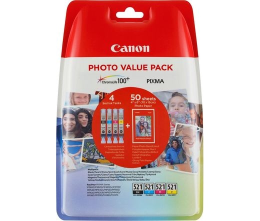 Canon CLI-521 C/M/Y/BK + fotópapír