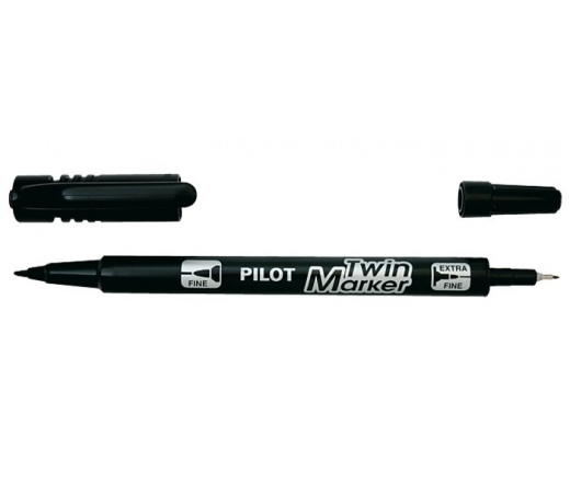 Pilot Alkoholos marker, 0,8/2 mm, kétvégű,  Fekete