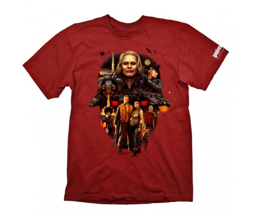 Wolfenstein 2 T-Shirt "Face of Death Tango Red", L