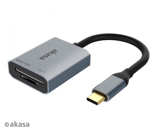 Akasa USB 3.2 Type-C Kártyaolvasó SD, MicroSD