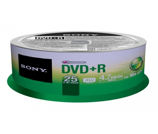 DVD+R LEMEZ SONY 4.7GB 16x 25db/henger