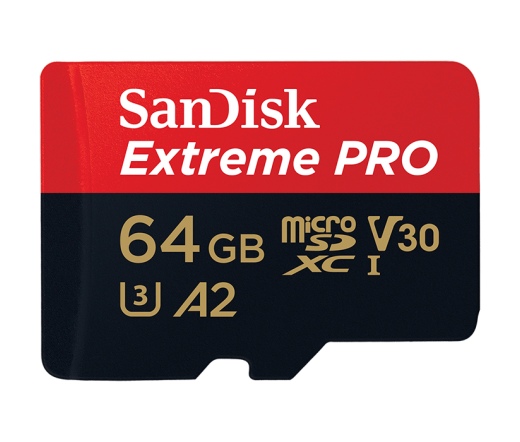 Sandisk microSDXC Extreme PRO 64GB A2 C10 V30 U3