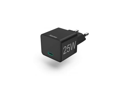 Hama mini USB-C Hálózati töltő - Fekete