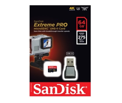 SANDISK microSDXC Extreme PRO 64GB UHS-II