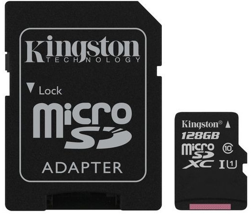 Kingston microSDXC CL10 UHS-I 45/10 128GB + adapt
