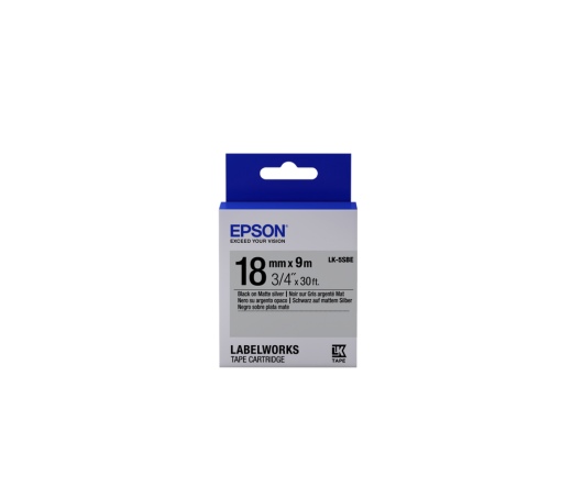 EPSON Label Cartridge Matte LK-5SBE Black/Matt Sil