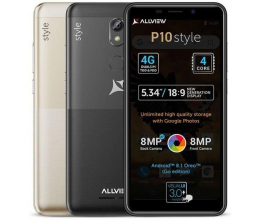 Allview P10 Style Dual SIM fekete
