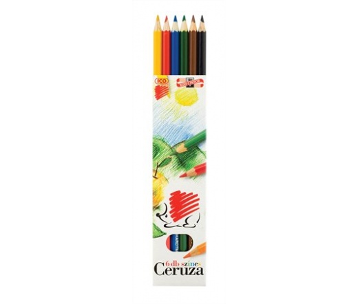 ICO "Süni" színes ceruza készlet,  6 szín (6 db)