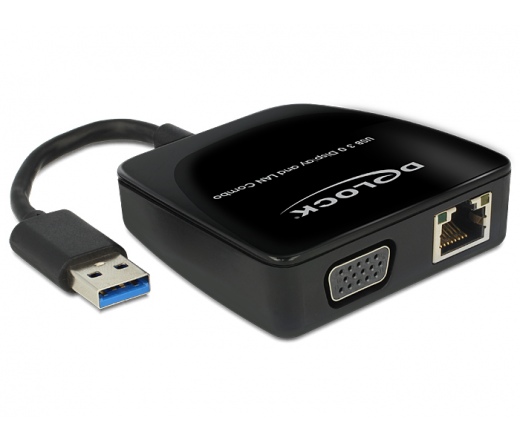 Delock Adapter USB 3.0 > VGA + Gigabit LAN