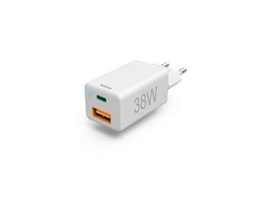 Hama FIC E3 USB-A / USB-C Hálózati töltő - Fehér 