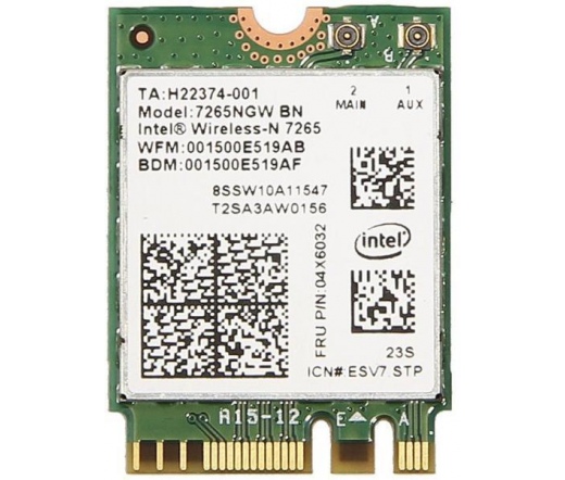 Intel Dual Band Wireless-AC 7265, 2x2 with BT
