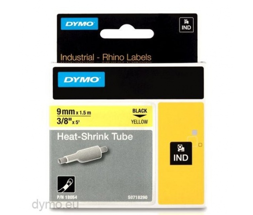 Dymo Rhino sárga-fekete zsugorcső 9mm x 1,5m