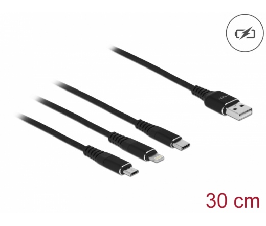 DELOCK USB Charging Cable 3in1 Type-A to Lightning