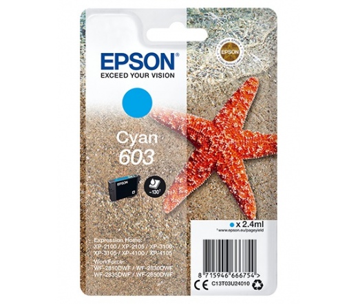 Epson 603 T03U2 Ciánkék tintapatron