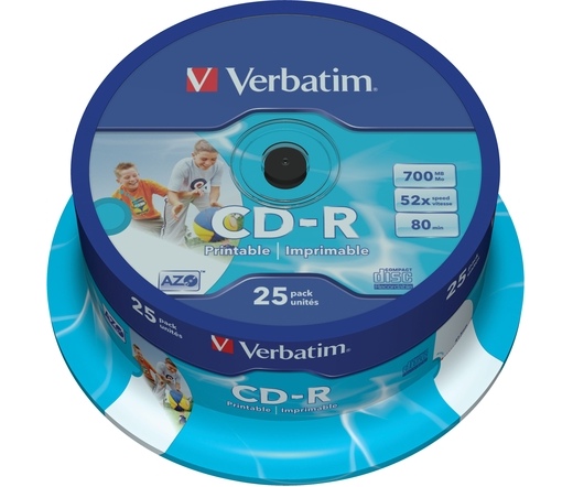 Verbatim CD-R 700MB 52x henger 25db nyomtatható