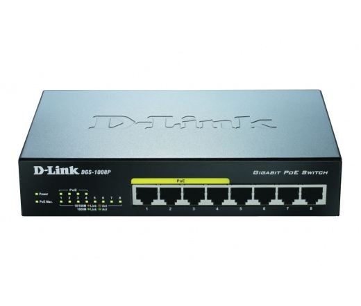 D-Link DGS-1008P PoE menedzselhető Switch