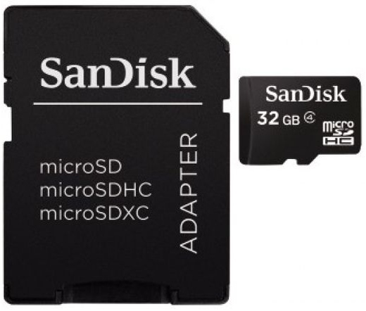 SanDisk microSDHC CL4 32GB + adapter