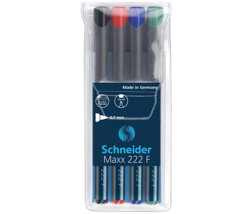 Schneider  marker készlet, OHP, 0,7 mm, 4 szín