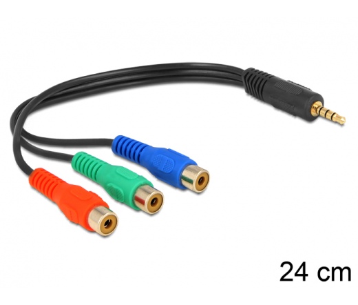 Delock kábel 3 x RCA anya > Stereo plug 3.5 mm 4