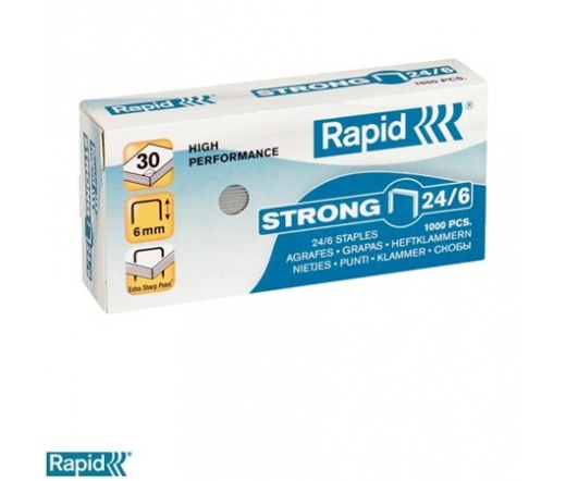 Rapid "R502Tűzőkapocs, 24/6, horganyzott, "Strong"