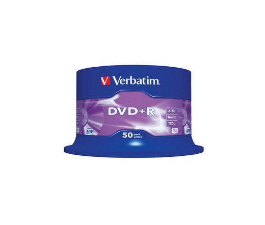 VERBATIM DVD+R 4,7GB 16X CAKE*50  43550
