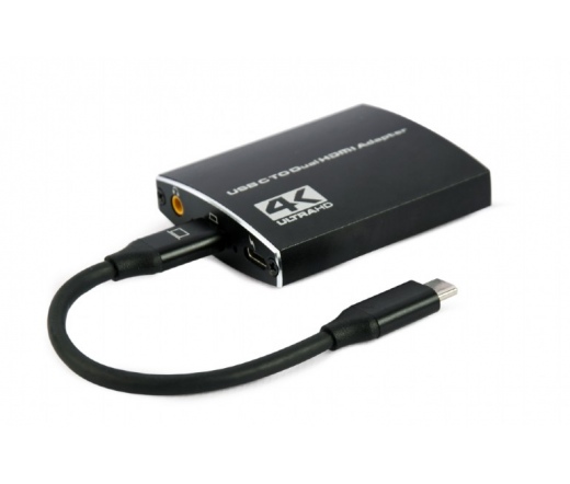 GEMBIRD USB-C to dual HDMI 4K 60Hz black