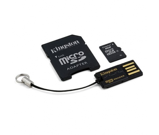 Kingston Micro SD 8GB + adapter + USB olvasó G2