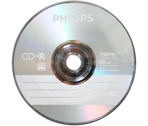 Philips CD-R80 52x írható CD papírtokos 
