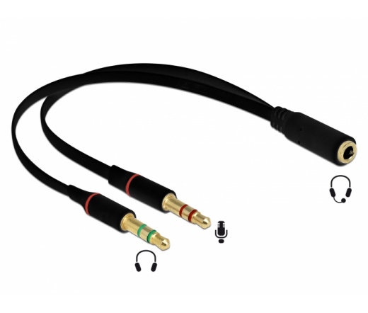 Delock Headset adapter 1x3,5mm anya -> 2x3,5mm apa