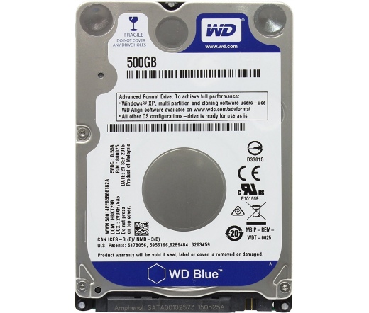 WD 500GB HDD SATA-III 2,5" Blue 7mm notebook