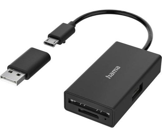 Hama USB 3.2 SD/Micro SD kártyaolvasó + OTG adapt.