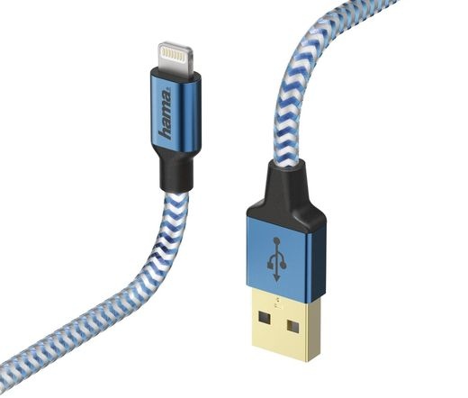 Hama FIC E3 Reflective USB-A/Lightning 1,5m kék