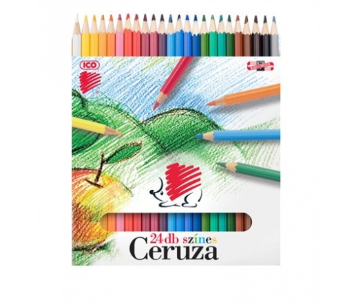 ICO "Süni" színes ceruza készlet, hatszögletű, 24