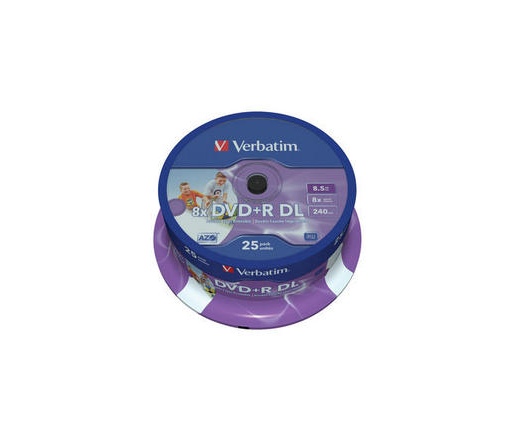 Verbatim DVD+R 8,5GB 8X DOUBLE LAYER PRINT. CAKE*2