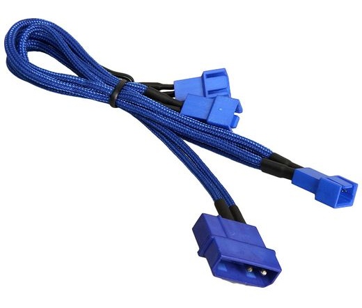 BitFenix Molex > 3x 3 tűs 5V venti. 20cm kék/kék