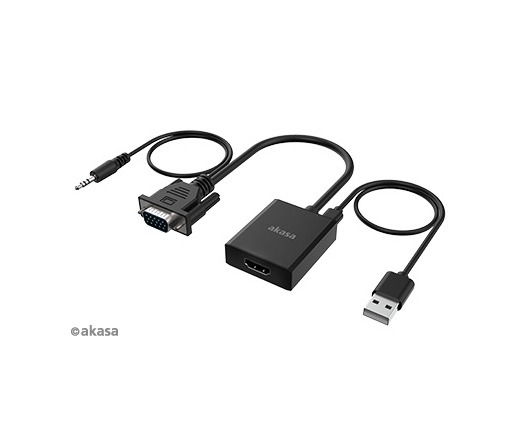 Akasa VGA - HDMI kábel +hangkábellel