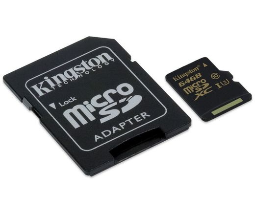 Kingston microSDXC Gold U3 90/45 64GB + adapter