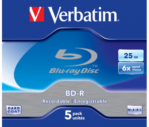 Verbatim BD-R SL 25GB 6x (5 db) Jewel Case