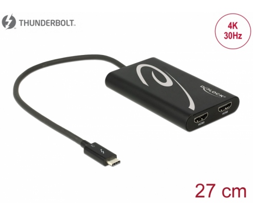 Delock Thunderbolt 3 > 2x HDMI 4K 30Hz átalakító