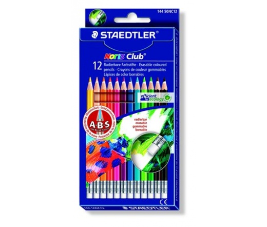 Staedtler Színes ceruza készlet radírral, 12 szín