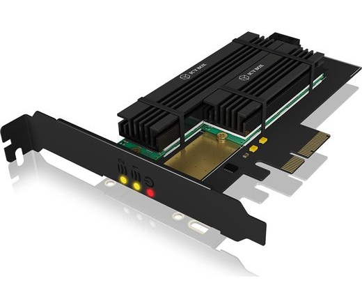 RaidSonic Icy Box PCIe 2xM.2 adapter hűtőbordával