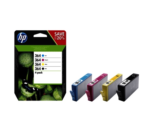 HP 364 4 darabos fekete/ciánkék/bíbor/sárga