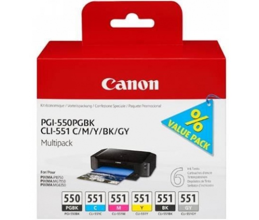 Canon PGI-550/CLI-551 PGBK/C/M/Y/BK/GY multipack
