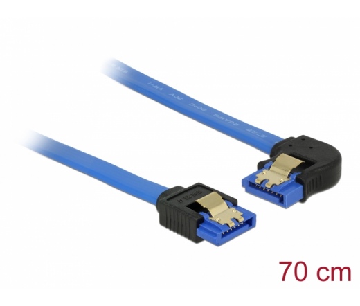 Delock SATA kábel egyenes/bal Kék 70cm