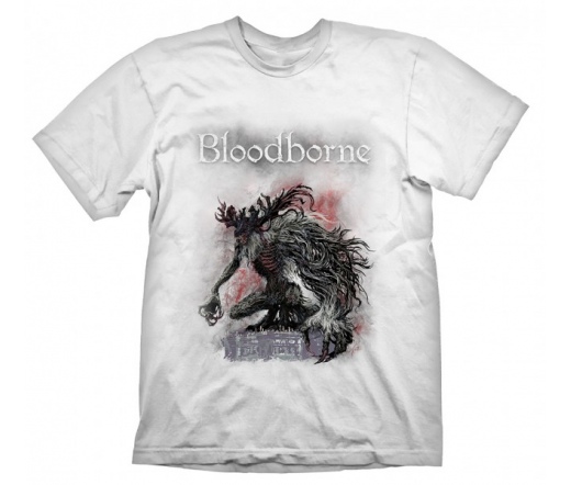 Bloodborne "Bossfight" fehér póló L