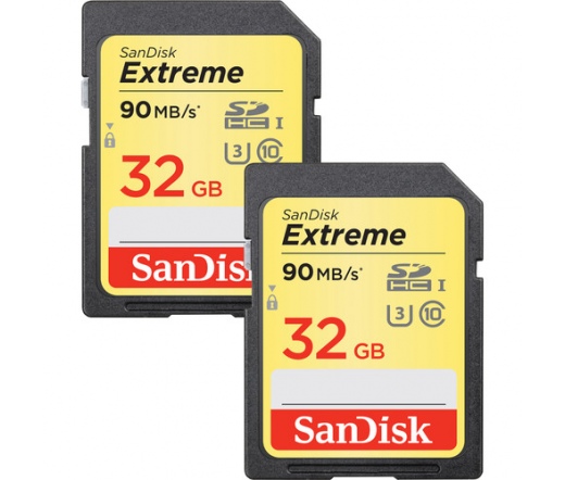 SANDISK SDHC Extreme Plus 32GB 2-Pack 90MB/s. V30
