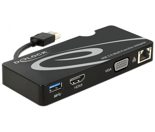 Delock Adapter USB 3.0 > HDMI / VGA + Gigabit LAN 